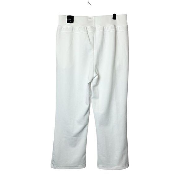 Adidas Women's Xpress Flare Wide Leg White Sweat Warm Up Pants Large NWT - Picture 8 of 8